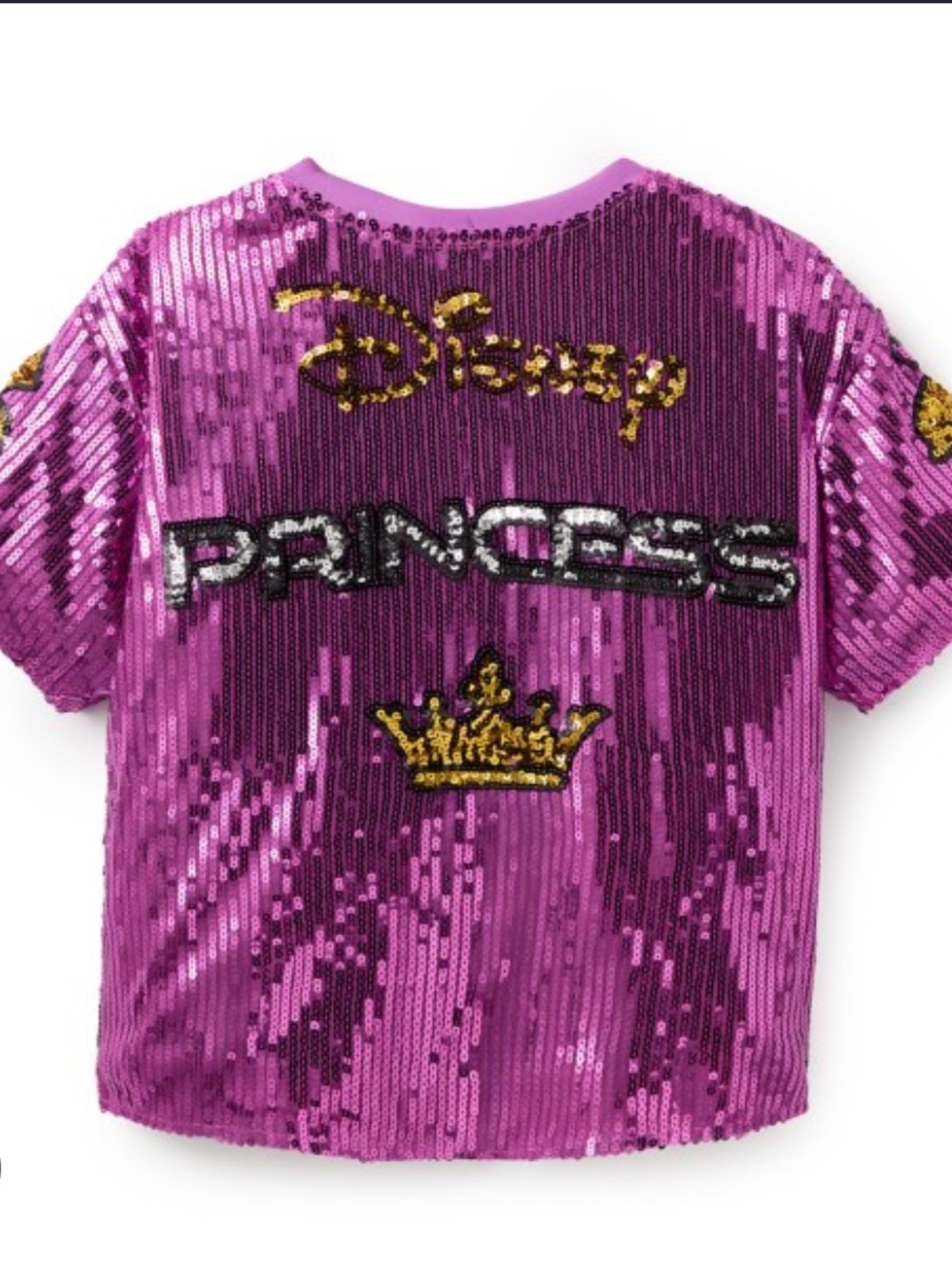 Her Universe x Disney -Sequin 'Tangled' Rapunzel Cropped Short Sleeve Jersey Tee - Picture 3 of 7